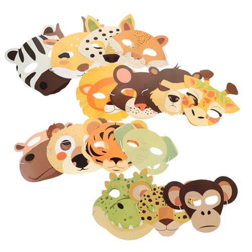 KONTONTY 15 Stück Teiliges Tiermasken für Realistische Tiergesichter für Dschungel und Geburtstagsfeiern Leicht und Komfortabel Fördert Kreatives Rollenspiel für Kreative Partys KONTONTY 15 Stück Teiliges Tiermasken für Realistische Tiergesichter für Dschungel und Geburtstagsfeiern Leicht und Komfortabel Fördert Kreatives Rollenspiel für Kreative Partys von KONTONTY