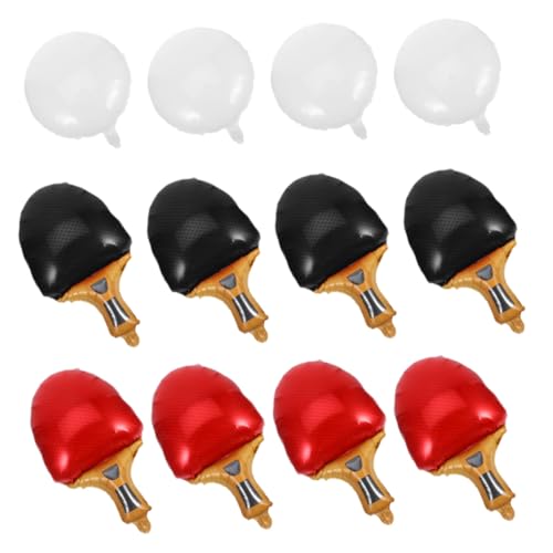 KONTONTY 15 Stück Teiliges Tischtennis Ballon Dekoration aus Langlebiger Aluminiumfolie Tischtennisball Schläger Leicht Aufzuhängen Wiederverwendbar für Sportpartys Turniere und von KONTONTY