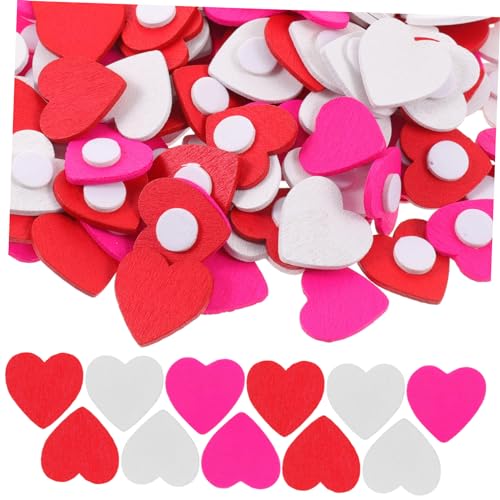 KONTONTY 150 Stück Liebe Aufkleber küche Dekoration küchendekoartikel bastel Materialien Selbstklebende Dekoration Present Ideas Holzaufkleber selber Machen Festival-Holzaufkleber hölzern Rosa von KONTONTY