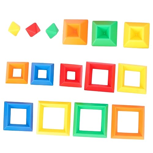 KONTONTY 15Stücke Teiliges Pyramidenspielzeug für Frühkindliche Bildung Fördert und Manipulationsfähigkeiten Farbenfrohe Blöcke zur Kognitiven Entwicklung für Ab KONTONTY 15Stücke Teiliges Pyramidenspielzeug für Frühkindliche Bildung Fördert und Manipulationsfähigkeiten Farbenfrohe Blöcke zur Kognitiven Entwicklung für Ab von KONTONTY
