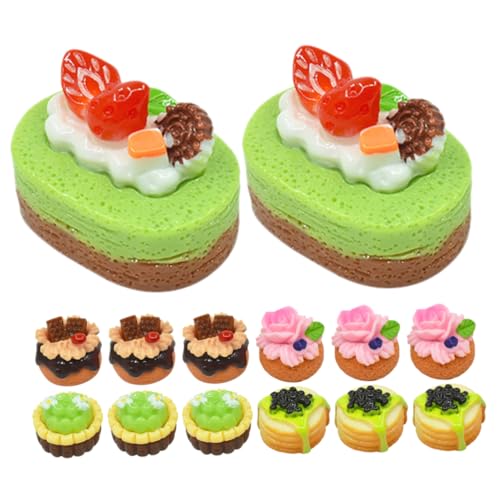 KONTONTY 15st Simulierter Obstkuchen Realistischer Cupcake Party Künstlicher Olivenbaum Bausatz Kinderspielzeug Puppe Essen Kuchendeckel Dekorationen Requisiten Für Den Dessertladen Harz von KONTONTY