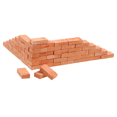 KONTONTY 50 stücke Miniatur Ziegel Modell Ziegel Set Garten Hof Maßstab 1:16 Rot Modell Ziegel Miniatur Dekoration von KONTONTY