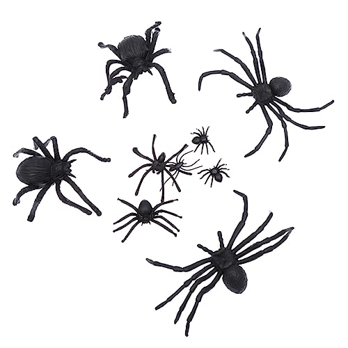 KONTONTY 16 Stück Teiliges Halloween Spinnen aus Kunststoff Realistische Imitation Gruselige Deko für Party Karneval und Kostümfeiern Lebensechte Simulation als Streudeko und von KONTONTY