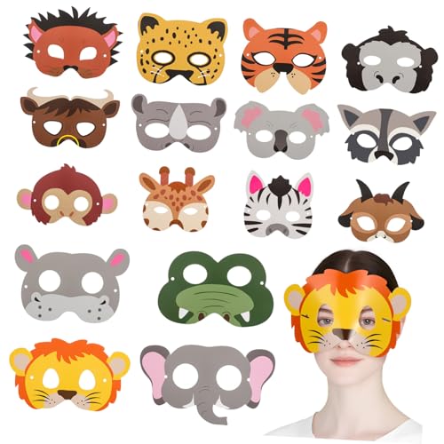 KONTONTY 16 Stück tierische Maske Partymasken für Tier-Cosplay-Masken Tiere Filzmasken Zu Jungs Spaß kostüm deko Tiermasken Gastgeschenke süße Masken Papier KONTONTY 16 Stück tierische Maske Partymasken für Tier-Cosplay-Masken Tiere Filzmasken Zu Jungs Spaß kostüm deko Tiermasken Gastgeschenke süße Masken Papier von KONTONTY