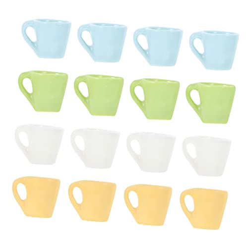 KONTONTY 16 Teiliges Miniatur Tassen Set Resin Mini Kaffeetassen Für Puppenhaus Bunte Mini Becher Und Dollhouse Zubehör von KONTONTY