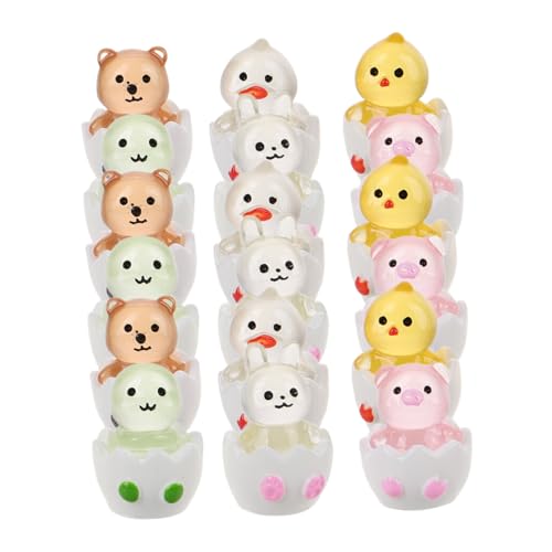 KONTONTY Tiere Figuren 18 Im Dunkeln Leuchtendes Tierbaby Spielzeugtiere Klein Mini-Babys Kinderzimmerdeko Room Decoration Dekofiguren Tierstatuen- -tierdekor Harz von KONTONTY