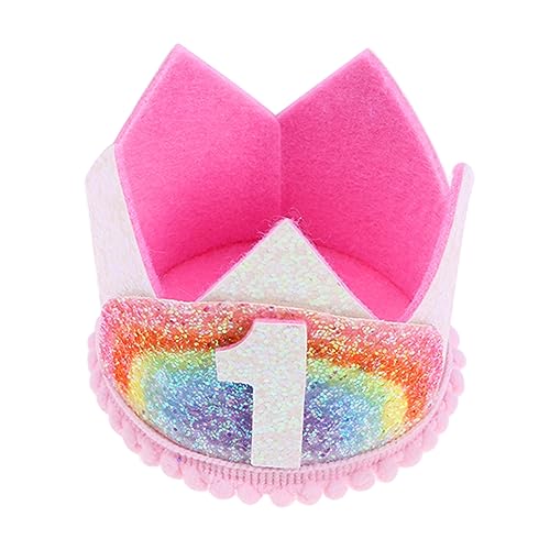 KONTONTY 1PC Geburtstagskrone Für Regenbogen Tiara Hut Für Babyfeiern ädchen Und Jungen Partybedarf Für Erste Geburtstagsfeiern Und Babypartys Weiße Und Spitze KONTONTY 1PC Geburtstagskrone Für Regenbogen Tiara Hut Für Babyfeiern ädchen Und Jungen Partybedarf Für Erste Geburtstagsfeiern Und Babypartys Weiße Und Spitze von KONTONTY