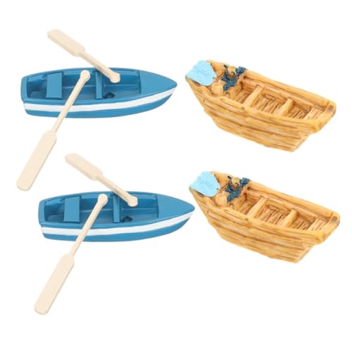 KONTONTY 1Satz Boot Modell Teiliges Stranddeko Mit Blauen Booten Und Paddeln Puppenhaus Terrarium Und Kreative DIY Landschaften von KONTONTY