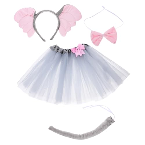 KONTONTY 1Satz Elefant Cosplay Kostüm Set mit Haarreifen und Rock Partys Geburtstagsfeiern und Karneval Bequemes Material und Liebevolle Verarbeitung KONTONTY 1Satz Elefant Cosplay Kostüm Set mit Haarreifen und Rock Partys Geburtstagsfeiern und Karneval Bequemes Material und Liebevolle Verarbeitung von KONTONTY
