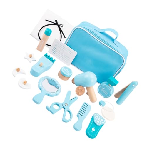 KONTONTY 1Satz Holz Friseur Spielset für Interaktives Hairstyling aus Holz Vielseitige Friseurwerkzeuge für Kreatives für Jungen Alter von Jahren von KONTONTY
