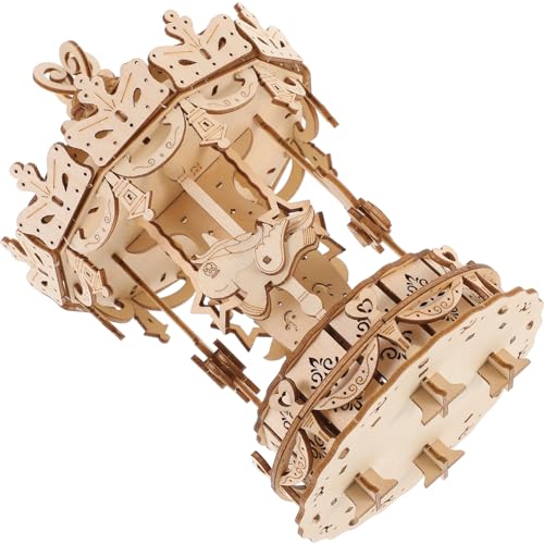 KONTONTY 1Satz Karussell Puzzle Holzspielzeug für DIY Bastelarbeiten Selbstorganisierendes Puzzle für Jugendliche und Erwachsene Exquisites Modell zur Dekoration für Gemeinsames KONTONTY 1Satz Karussell Puzzle Holzspielzeug für DIY Bastelarbeiten Selbstorganisierendes Puzzle für Jugendliche und Erwachsene Exquisites Modell zur Dekoration für Gemeinsames von KONTONTY