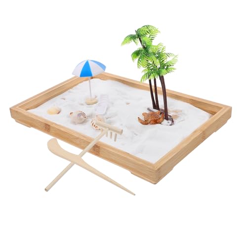 KONTONTY 1Satz Miniaturlandschaft Sandkasten Kreative Ocean Garten Sand Tray Tischspielzeug für Entspannende Zen Dekoration im Büro oder Zuhause zur Stressreduktion von KONTONTY