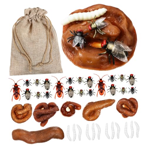 KONTONTY 1Satz Realistisches Gefälschtes Kotspielzeug mit Kakerlaken und Streichprops für Aprilscherze und Halloween Feiern Spaß für Freunde und Familie von KONTONTY