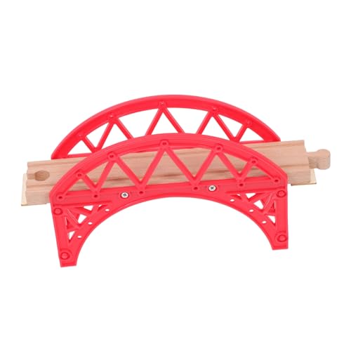 KONTONTY 1Stk Zugszene Zug kinderspielzeug Bogenbrückenspielzeug Kindereisenbahn simuliertes Gleisspielzeug kreatives Zuggleisspielzeug hölzern rot von KONTONTY