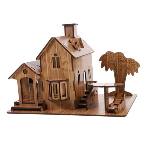 KONTONTY 1Stück Holzpuzzle Für Kreatives Hausmodell DIY Einfach Zu Montieren Langlebig Und Attraktives Design Für Geburtstage Und Feiertage von KONTONTY