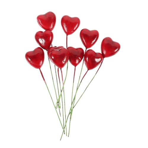 KONTONTY 10er-pack Miniatur-ballon-ornamente Künstliche Herzform-ballons Für Geburtstagsdekorationen Mini-ballon-spielzeug Für Puppenhäuser von KONTONTY