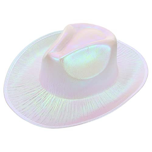 KONTONTY Party-kostüm-zubehör Hut Mit Großer Krempe Holografischer Cowgirl-hut Sonnenschutz Für Jungen Und Mädchen KONTONTY Party-kostüm-zubehör Hut Mit Großer Krempe Holografischer Cowgirl-hut Sonnenschutz Für Jungen Und Mädchen von KONTONTY