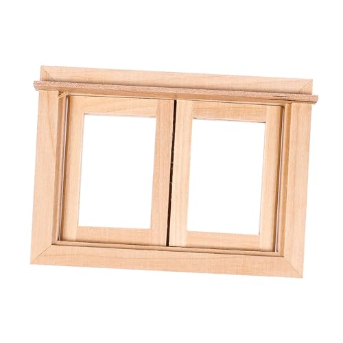 KONTONTY 1stk Fenster Schiebe Fenster Modell Heimdekoration Nicht Funktionierendes Fenster Miniatur-Puppen-wohnmöbel Puppenhaus Dekoration Selber Basteln Miniaturschmuck Hölzern von KONTONTY