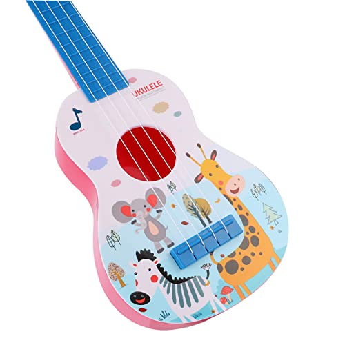 KONTONTY 1Stk Ukulele-Spielzeuggitarre für Kinder kindergitarre Kinder Gitarre musikalische Reime Spielzeug Kinderspielzeuggitarre Gitarren Musikinstrumente Cartoon Tiermuster Ukulele groß von KONTONTY