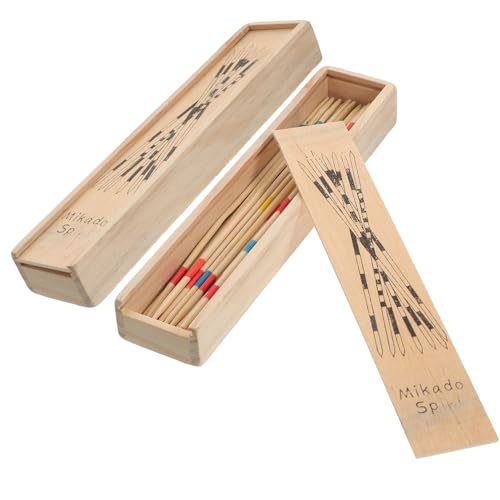 KONTONTY 2 Boxen Holzspielstäbe Lernstäbe Für Lernspielzeug Kinderstäbchen Initiationsspielzeug Pickup Stäbchen Kinderspielzeug Logische Spiele Spielstäbe Kognitives Bunt von KONTONTY