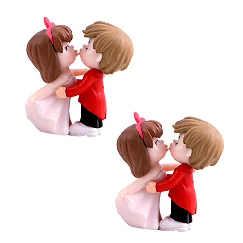 KONTONTY Hochzeit Party Dekorationen Kuchen Ornamente 2 Pairs Miniatur Paare Figuren Dekoration von KONTONTY