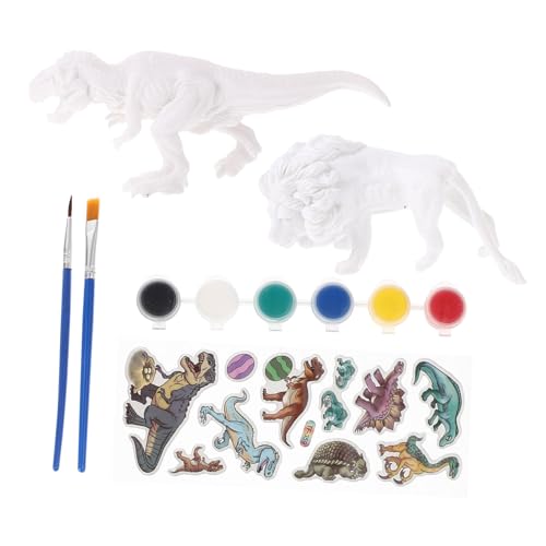 KONTONTY 2 Sätze Farbige Dinosaurierspielzeug Dinosaurier Kleine Spielsachen Kinderspielzeug Bemalbare Figuren Dinosaurier Malspielzeug Dinosaurierfiguren Vinyl von KONTONTY