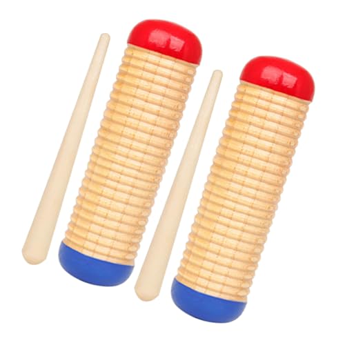 KONTONTY 2 Sätze Holz Sand Shaker Percussion Instrument Finger Maracas für Musikunterricht Band Live Auftritt Langlebig Robust von KONTONTY