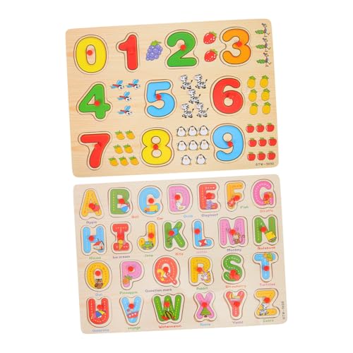KONTONTY 2 Sätze Holzpuzzle Set Teilig Montessori Lernspielzeug aus Holz für Kleinkinder Handliche Buchstaben und Zahlen Puzzlespielzeuge Feinmotorik und Kognitiver Entwicklung KONTONTY 2 Sätze Holzpuzzle Set Teilig Montessori Lernspielzeug aus Holz für Kleinkinder Handliche Buchstaben und Zahlen Puzzlespielzeuge Feinmotorik und Kognitiver Entwicklung von KONTONTY