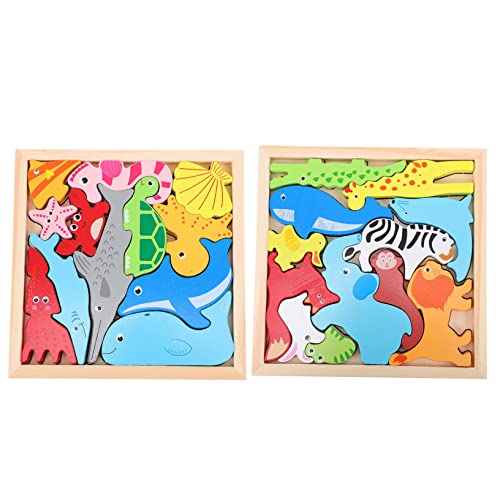 KONTONTY 2 Sätze Holzpuzzle für Pädagogisches Matching Jigsaw mit Tiermotiven Elefant Meerestiere Fördert Kreativität und Motorische Fähigkeiten für Jungen KONTONTY 2 Sätze Holzpuzzle für Pädagogisches Matching Jigsaw mit Tiermotiven Elefant Meerestiere Fördert Kreativität und Motorische Fähigkeiten für Jungen von KONTONTY