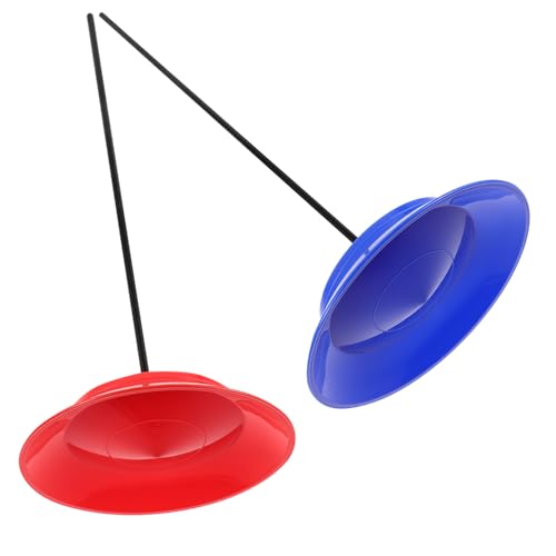 KONTONTY Jonglierteller-Set Für Kinder Und Erwachsene 2 Sets Mit Stäben Zirkusspielzeug Pädagogisches Motorikspiel Für Familienunterhaltung von KONTONTY