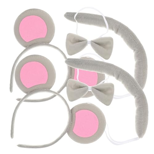 KONTONTY 2 Sätze Kostüm Set mit Ohren Haarreif Schleife und Weiche Baumwoll und Plüschmaterialien Bequeme Kostüm Accessoires für Halloween Karneval Cosplay und Festveranstaltungen Teiliges KONTONTY 2 Sätze Kostüm Set mit Ohren Haarreif Schleife und Weiche Baumwoll und Plüschmaterialien Bequeme Kostüm Accessoires für Halloween Karneval Cosplay und Festveranstaltungen Teiliges von KONTONTY
