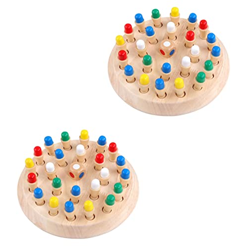 KONTONTY 2 Sätze Memory-Schach- Kinderschach Gedächtnisschach Schach Schachspiel für Memory-Schachspiel Speicher Schachbrett Holz von KONTONTY