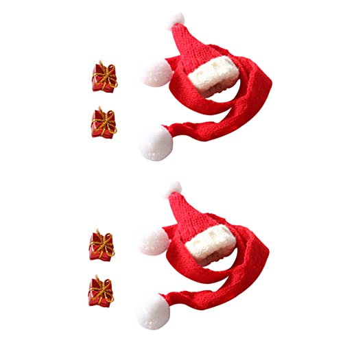 KONTONTY 2 Sätze Mini Weihnachtsmütze Set mit Schal Teiliges Set Weihnachtsrot Dekoratives Zubehör für Puppen und Miniaturhäuser für Weihnachtsdekoration KONTONTY 2 Sätze Mini Weihnachtsmütze Set mit Schal Teiliges Set Weihnachtsrot Dekoratives Zubehör für Puppen und Miniaturhäuser für Weihnachtsdekoration von KONTONTY