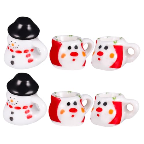 KONTONTY 2 Sätze Miniatur Keramik Teeservice mit Schneemann-Motiv Mini Teekannen und Tassen für Puppenhaus Festliche Weihnachtsdekoration und Rollenspiel Zubehör KONTONTY 2 Sätze Miniatur Keramik Teeservice mit Schneemann-Motiv Mini Teekannen und Tassen für Puppenhaus Festliche Weihnachtsdekoration und Rollenspiel Zubehör von KONTONTY
