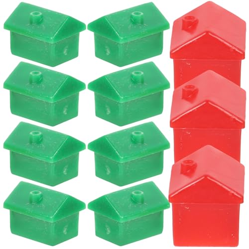 KONTONTY 2 Sätze Monopol Schachfiguren Miniaturhaus Spiel Planke Aufkleber spaß witzige wichtelgeschenke lustig Hausschachfiguren Mini-Hotelhaus-Requisiten Plastik von KONTONTY