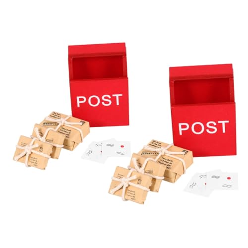 KONTONTY 2 Sätze Simulierte Postfach-e-Mail Briefkasten Mini Kind Puppe Holz von KONTONTY