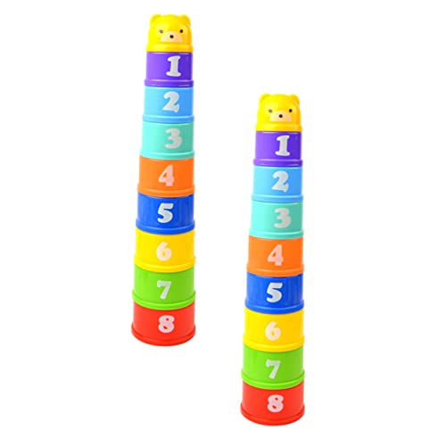 KONTONTY 2 Sätze Stapelbecher für Alphabet und Zahlen Spiele Lernspielzeug für Kleinkinder Interaktive und Pädagogische Aktivitäten Material Sicher und Kinderfreundlich Zufällige Farbe von KONTONTY