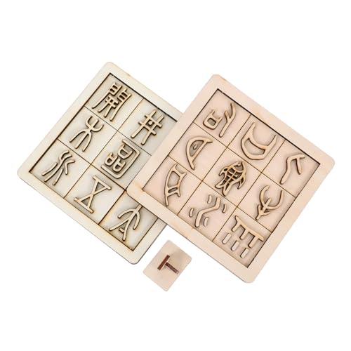 KONTONTY 2 Satz Typografie Charakterlernrätsel für unterrichten Stammlernspielzeug Kinderbrettspiel für Lernspielzeug für Bildungsdruckrätsel hölzern Beige von KONTONTY