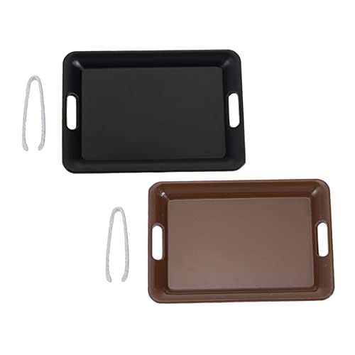KONTONTY 2 Sets Küchenmodellzubehör DIY Miniatur Puppenhaustablett Winziges Miniaturmöbel Miniatur Brotdisplay Mini Küchenzubehörmodell Mini Küchendekorlegierung von KONTONTY