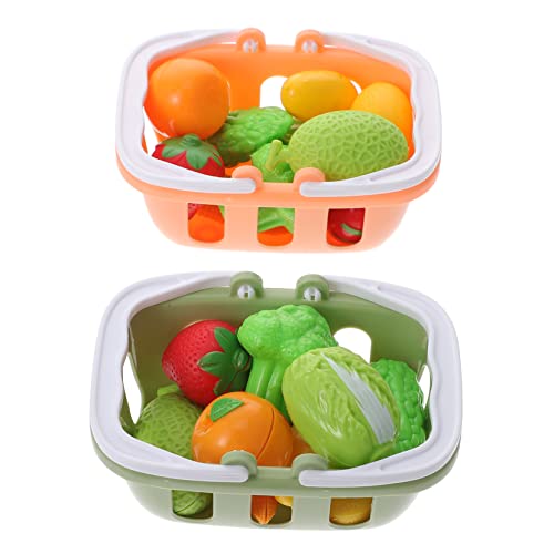 KONTONTY 2 Sets Gemüse- Und Obst-minikörbe Simulation Handgehaltene Minikörbe Für Jungen Und Mädchen Spielzeug Obstkörbe Spielzeugset Pädagogisches Spielhaus-Werkzeug von KONTONTY