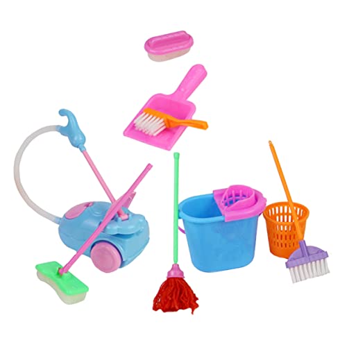 KONTONTY 2 Sets Von Miniatur Reinigungs Für Puppenhäuser Bunte Reinigungsutensilien Für Spielhaus Reinigungsausrüstung Für Fantasievolles Spiel Farben Zufällig von KONTONTY