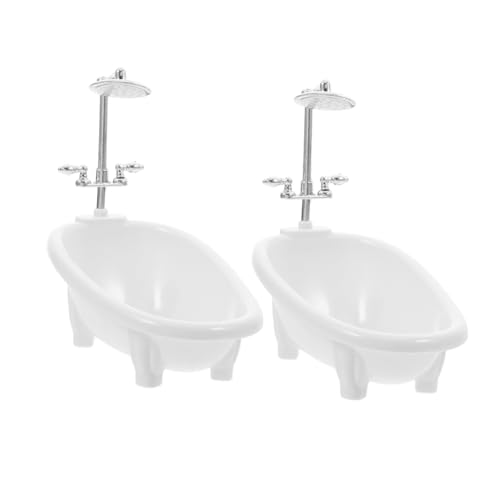 KONTONTY 2stücke Miniatur Badewanne Für Puppenhaus Badezimmerzubehör Mit Einzigartigem Design Für Kreative Spiel-szenen Puppenhäusern Kompakt Und von KONTONTY