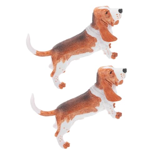 KONTONTY 2 Stück Realistische Hundestatue Wiederverwendbare Hundefigur Kleines Hundemodell Tischornament Tierfigur von KONTONTY