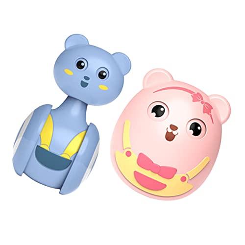 KONTONTY 2 Stück Cartoon-Tumbler-Spielzeug Für Kinder Sound- Und Licht-schiebespielzeug Baby-Tumbler-Spielzeug Mit Glockenmusik von KONTONTY