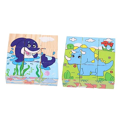 KONTONTY 2 Stück Dreidimensionales Holzpuzzle Kleinkindspielzeug Rätsel Lustiger Puzzleblock Rätsel Zum Frühen Lernen Holzpuzzles Holzpuzzle Für Hölzern von KONTONTY