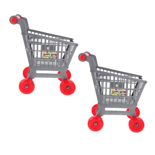 KONTONTY 2 Stück Einkaufwagen Realistischer Einkaufswagen für Jungen und Mädchen Fördert Kreativität und Rollenspiel im Kaufladen für Drinnen und Draußen von KONTONTY