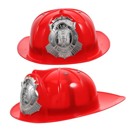 KONTONTY 2 Stück Feuerwehrhelm aus Kunststoff Leicht und Langlebig Realistisches Feuerwehrmann Kostümzubehör für Jungen und Mädchen für Rollenspiele Mottopartys Halloween und KONTONTY 2 Stück Feuerwehrhelm aus Kunststoff Leicht und Langlebig Realistisches Feuerwehrmann Kostümzubehör für Jungen und Mädchen für Rollenspiele Mottopartys Halloween und von KONTONTY