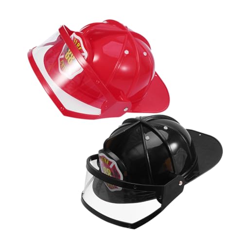 KONTONTY 2 Stück Feuerwehrmann Kostüm Zubehör Feuerwehrhelm Rot und Schwarz für Rollenspiele und Party Accessoires KONTONTY 2 Stück Feuerwehrmann Kostüm Zubehör Feuerwehrhelm Rot und Schwarz für Rollenspiele und Party Accessoires von KONTONTY