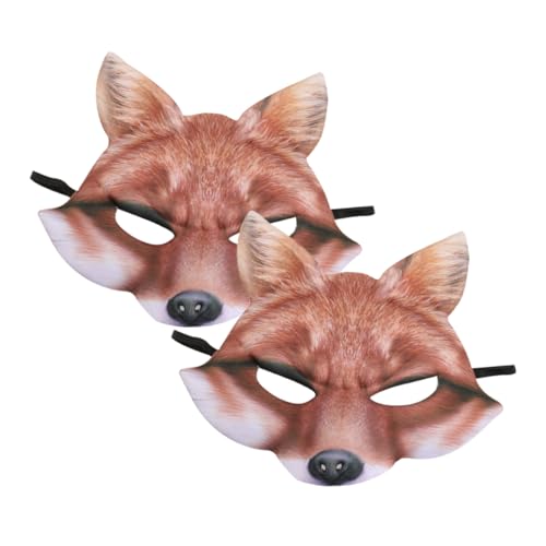 KONTONTY 2 Stück Fuchs Maske Realistische Gesichtsmaske Halloween Maskerademaske Party Und tierkostüme für erwachsene kostüm Fuchsmasken Fuchs Halbmasken Eva Yellow KONTONTY 2 Stück Fuchs Maske Realistische Gesichtsmaske Halloween Maskerademaske Party Und tierkostüme für erwachsene kostüm Fuchsmasken Fuchs Halbmasken Eva Yellow von KONTONTY