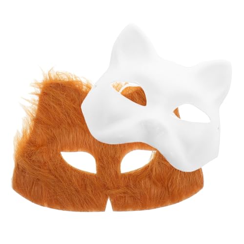 KONTONTY Katze Für Jungen Und Mädchen Unbemalt Maskerade-bastelarbeit Für Frauen Und Männer Pelziges Tier Für Halloween von KONTONTY